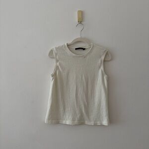 Jenni Kayne Cotton Sleeveless Tank in Ivory (S)